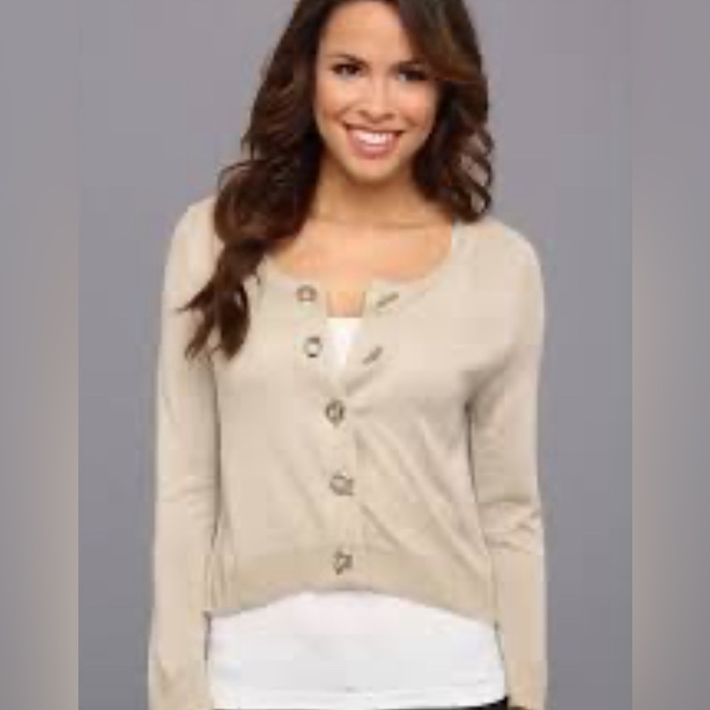 Ellen Tracy Gold Shimmer Toggle Shrug - Picture 2 of 10